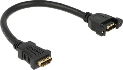 Produktbild von DeLOCK 0.25m 2xHDMI, 0,25 m, HDMI Typ A (Standard), HDMI Typ A (Standard), Schwarz