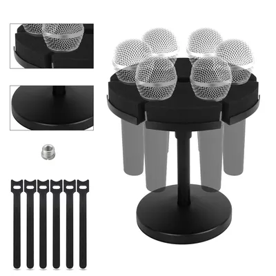 Produktbild von Mikrofonständer, 6 All-in-One-Mikrofonständer, Hängeständer für Bühnenauftritte, Aufbewahrungs-Organizer und Präsentationsständer für Mikrofonständer