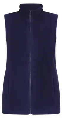 Produktbild von Damen Fleeceweste Blau Größe M mit Stehkragen und Reißverschluss, schmal geschnitten