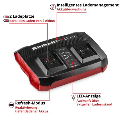 Obrázek produktu pro Einhell Power-X-Twincharger 4 A, 18V