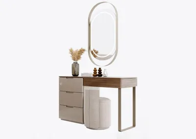 Produktbild von Schlafzimmer Set Luxus Schminktisch und Spiegel Hocker Design neu 3tlg