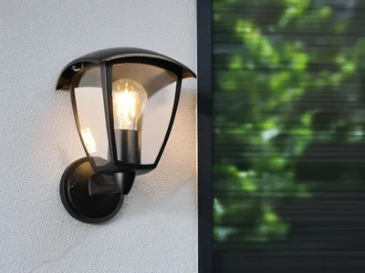 Produktbild von LED Außenwandleuchte Wandlaterne Außenlampe Fassadenbeleuchtung Balkon, H:24cm
