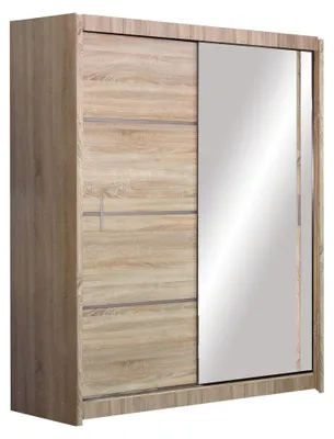 Produktbild von Masseno Schiebetürenschrank NASUS 203/215/61 cm 2-türig mit Spiegel Sonoma Eiche