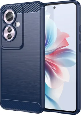 Produktbild von Hülle für Oppo Reno11 F Carbon-Faser Weich TPU Silikon Stoßfest Handyhülle Blau
