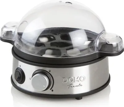 Obrázek produktu pro Domo DO9142EK, 7 vajec, Nerezová ocel, Tvrdý, Měkké, Černá, Nerezová ocel, Průhledná