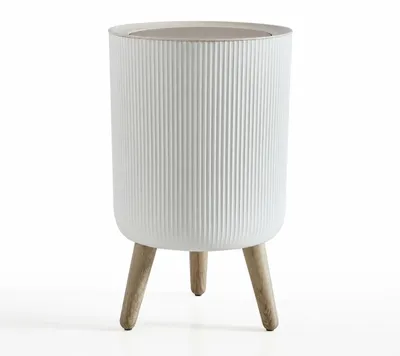 Image de Poubelle de salle de bain à capteur - Ouverture automatique - 9 litres - Ronde - Blanche