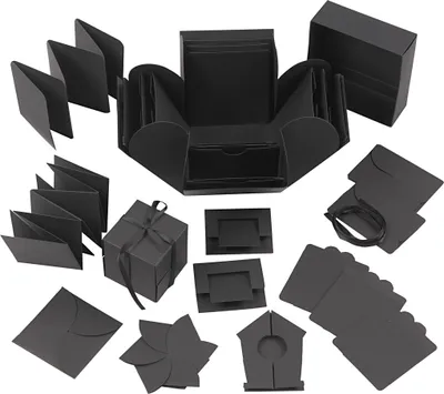Produktbild von Creativ Company Geschenk Explosionsbox schwarz 12x12 cm Bastelset