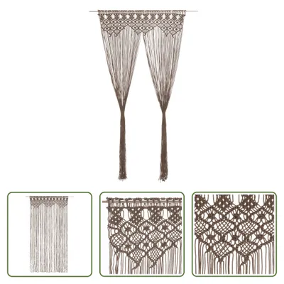 Produktbild von The Living Store Makramee Vorhang Taupe 140x240 cm Baumwolle