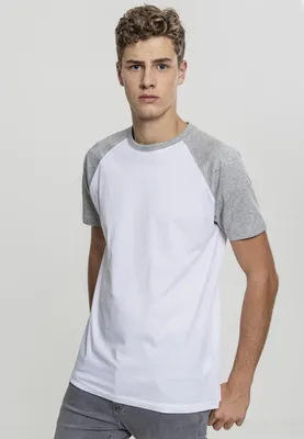 Produktbild von Urban Classics T-Shirt Herren Raglan Contrast Tee weiß/grau L
