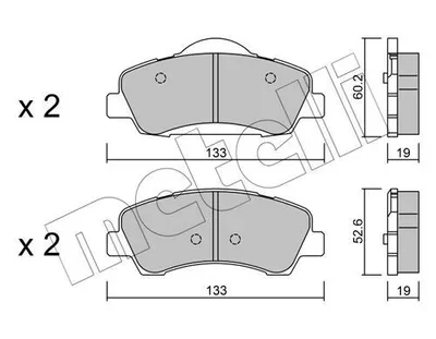 Obrázek produktu pro 4 Sada brzdových destiček, kotoučová brzda METELLI 22-0982-0 pro CITROËN PEUGEOT