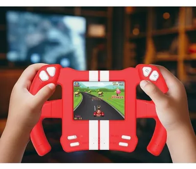 Immagine prodotto di Console per videogiochi LEXIBOOK con volante, 30 giochi inclusi, schermo LCD da 5 cm, rilevamento del movimento