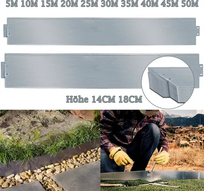 Produktbild von kovové obruby na lemovanie záhonov 14 cm/18 cm vysoké pozinkované