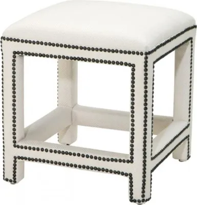 Produktbild von Casa Padrino Luxus Hocker Weiß 47 x 47 x H. 52,5 cm - Luxus Möbel