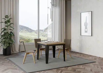 Produktbild von ITAMOBY - Ausziehtisch 90/180x90 cm Flame Libra Eiche Natur Gestell in Anthrazit