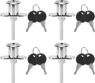 Produktbild von 4-teiliges Diebstahlsicherungs-Schubladenschloss-Set aus Zinklegierung für Kleiderschrank- und Schrankbeschläge