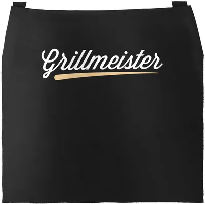 Produktbild von Grill-Schürze für Männer mit Spruch Grillmeister Baumwoll-Schürze Küchenschürze Moonworks® schwarz unisize