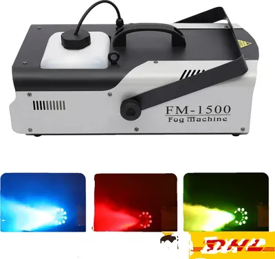 Zdjęcie produktu dla Przenośna maszyna do mgły, 9 świateł LED, moc 1500 W, sterowanie DMX512, wtyczka EU