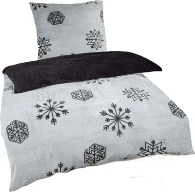 Produktbild von Wendebettwäsche Winter Plüsch Cashmere Touch Fleece Laser Cut  135x200 80x80: 2tlg. / Hellgrau