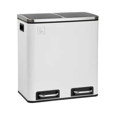 Image de SVITA TM2X15 Poubelle à pédale 30 litres 2x15L blanc Poubelle tri sélectif acier