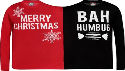 Obrázek produktu pro Christmas Shop dvojitý vánoční svetr Humbug RW6448 (jedna velikost) (červená/černá)