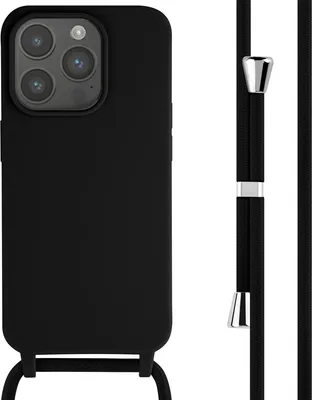 Zdjęcie produktu dla imoshion Silikonowe etui ze sznurkiem do Apple iPhone 15 Pro - Czarny