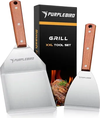 Zdjęcie produktu dla Zestaw łopatek do grilla ze stali nierdzewnej do planchy Duży obracak do grilla Akcesoria do grilla Idealne prezenty dla mężczyzn Akcesoria do burgerów Smash