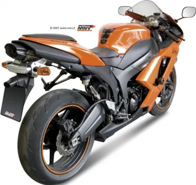 Obrázok produktu pre Výfukový systém Mivv SLIP-ON, nerezová oceľ s karbónovým krytom, s homologáciou (ABE) pre Kawasaki ZX-6R (modelové roky 2007-2008)