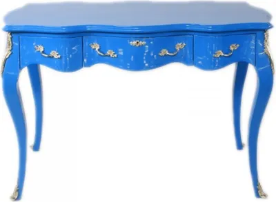 Produktbild von Casa Padrino Barock Schreibtisch Sekretär / Konsole Blau 120 x 60 x H80 cm - Luxus Möbel