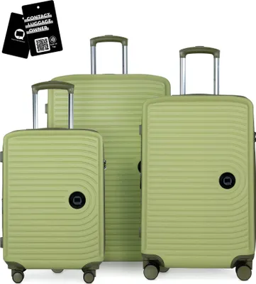 Produktbild von Hauptstadtkoffer MITTE - Gepäck-Set 3 Koffergrößen + digitaler Namensschild Gepäckanhänger, Reisetrolleys mit XL Erweiterung Kofferset Aufgabegepäck ,Kiwi