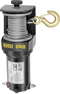 Immagine prodotto di Verricello elettrico portatile - 12 V - forza di trazione 907 kg - telecomando - motore in rame da 0,4 kW - ATV/rimorchio/barca/fuoristrada - nero
