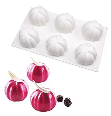 Immagine prodotto di Set di 6 stampi in silicone a forma di boccioli di fiori, ideali per mousse, torte, gelatine e cioccolato