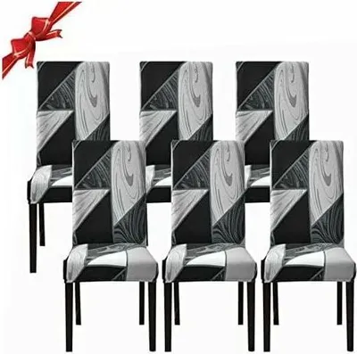 Produktbild von 6-teiliges Set Stretch-Stuhlhussen, universell waschbare Stuhlhussen, pflegeleichte Stuhlhussen für Esszimmer, Hotel, Restaurant (Schwarz, 6er-Set)