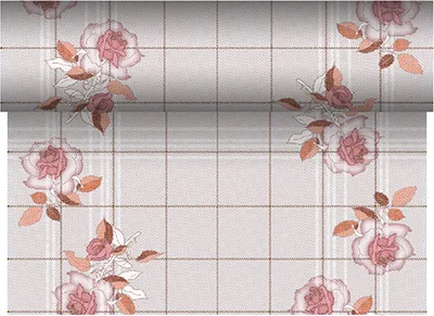 Produktbild von Tischläufer, stoffähnlich, PV-Tissue Mix "ROYAL Collection" 24 m x 40 cm grau "Berryrose"