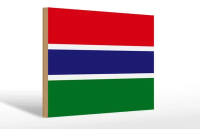 Produktbild von Holzschild Flagge Gambias 30x20cm Flag of the Gambia