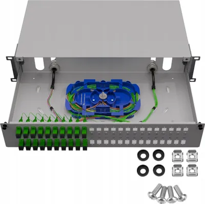 Produktbild von Stalflex Rack Glasfaser Anschlussdose Verteilerkasten 19 Zoll 2HE 48x Simplex
