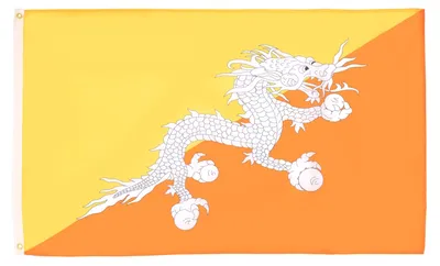 Bhutan-Flagge 150x90 cm, Polyester, mit 2 Ringen
