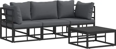 Produktbild von vidaXL Gartensofa-set 4 pcs Schwarz Metall