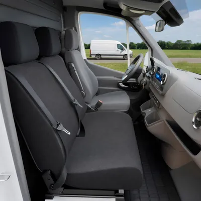 Obrázek produktu pro Potahy sedadel WALSER Transporter pro VW T6, dvojitá lavice vpředu skládací, potahy sedadel z látky chránící sedadla automobilu, sada potahů sedadel pro dodávku