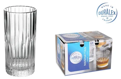 Image de Duralex 6 Picardie Cups 305 ml - Pack de 6 Cups de Tempered Glass Resistant - Classic and Stackable Design - Idéal pour les boissons chaudes et froides