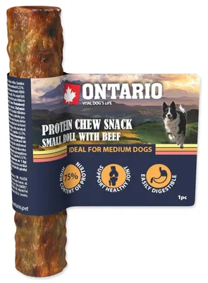 Zdjęcie produktu dla Przysmak Ontario Protein wołowina, mała rolka do żucia 12,7cm