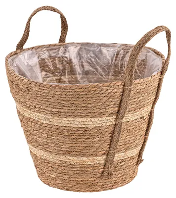 Pflanzkorb Seasons Natur Seegras Pflanzgefäß Blumenkorb 40 cm Folie Tragegriffe Brennholz Gemüse Laub Obst Geflecht Korb Deko Gartenkorb Übertopf günstig online kaufen 927346 39039 4031765390392