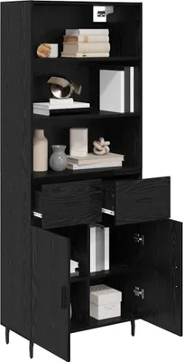 Immagine prodotto di vidaXL Credenza look rovere nero 69,5 x 34 x 180 cm