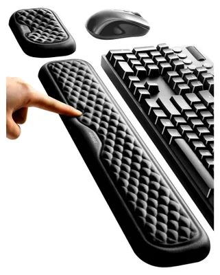 Produktbild von Handballenauflage für Tastatur und Maus, ergonomisches Set aus Memory-Schaum - Schwarz