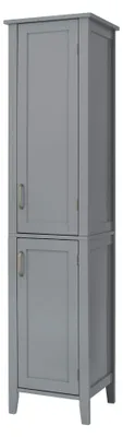 Hochschrank grau 159,2x38x33 cm 2 Türen 3 Böden MDF