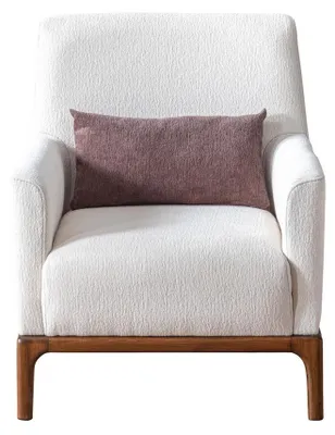 Produktbild von Design Sessel 1 Sitzer Luxus Relax Textil Weiß Sessel in Wohnzimmer