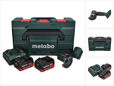 Image de Metabo Meuleuse d'angle sans fil CC 18 LTX Brushless + 2x Batteries 5,5Ah + Chargeur + Coffret de transport MetaLoc