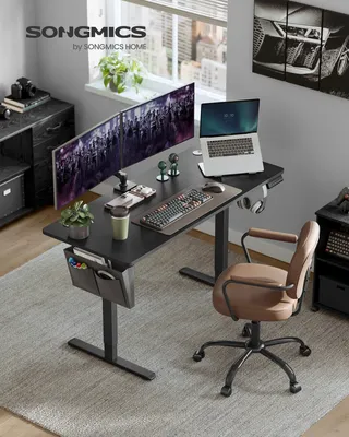 Obrázek produktu pro SONGMICS Výškově nastavitelný stůl elektrický 140 cm 4 výšky černý