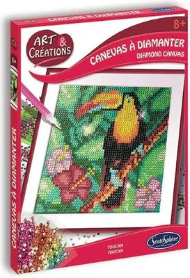 Produktbild von Sentosphère diamond painting Bastelset Tukan Leinwand 16x16 cm
