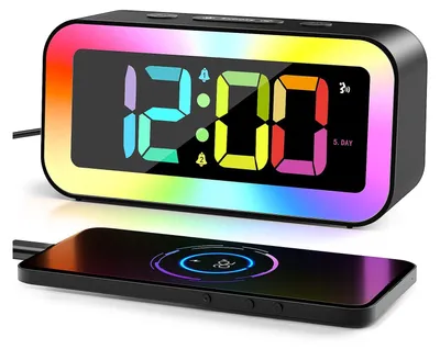 Digitale RGB-Lichtwekker für Kinder, USB, einstellbare Helligkeit