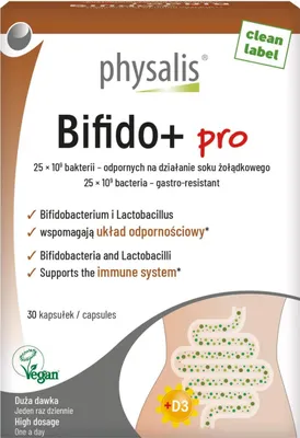 KAPSUŁKI NA ODBUDOWĘ FLORY JELIT (BIFIDO+ PRO) 30 szt. - PHYSALIS